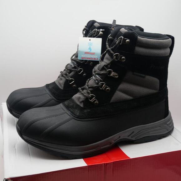 NEW Propet Cortland Men\'s 14 All-Weather Boots Black Gray main image 5